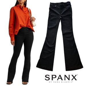 Spanx High Rise Flare Leg Black Stretch Jeans Size M